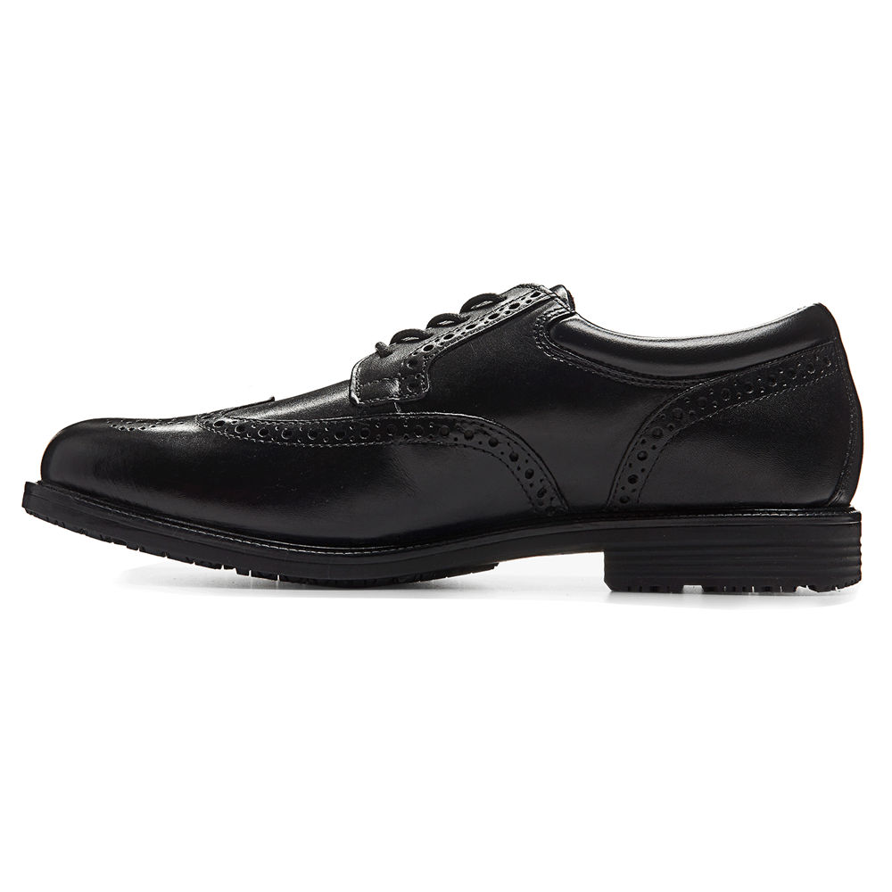 Rockport Singapore Mens Dress Shoes - Essential Details Waterproof Wingtip Black - SE4083169